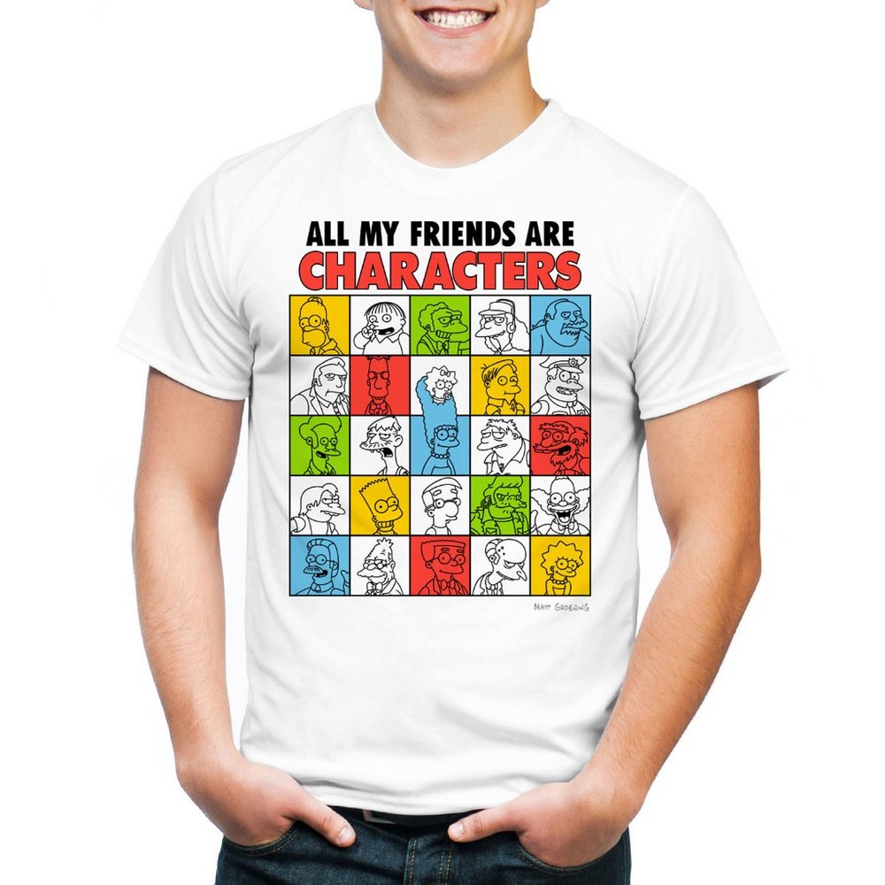 New! The Simpsons T-Shirt All My Friends Are Characters